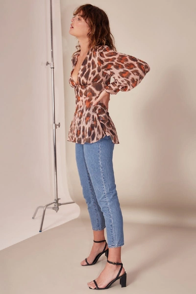 Shop C/meo Collective Sweet Thing Top In Nude Leopard
