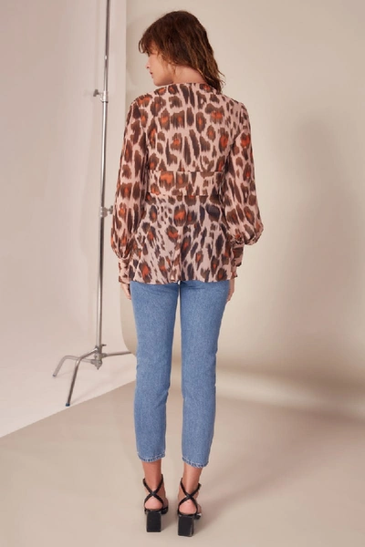 Shop C/meo Collective Sweet Thing Top In Nude Leopard