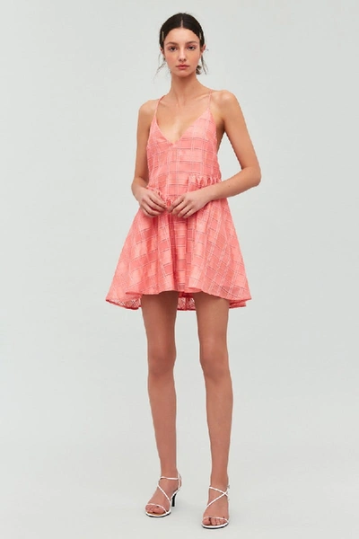 Shop C/meo Collective Same Things Mini Dress In Coral Check