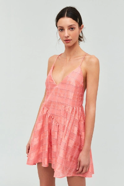 Shop C/meo Collective Same Things Mini Dress In Coral Check