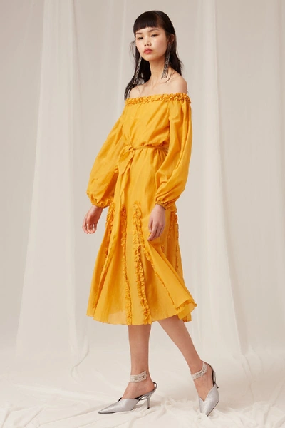 Shop Keepsake Into You Midi Dress In Saffron
