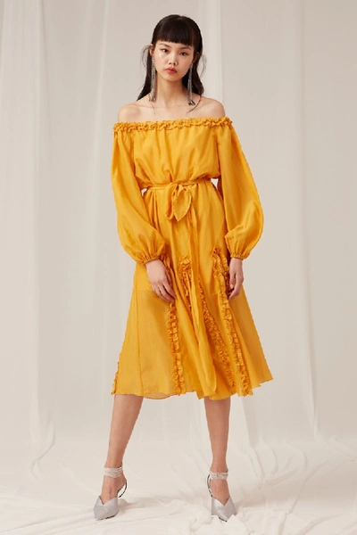 Shop Keepsake Into You Midi Dress In Saffron