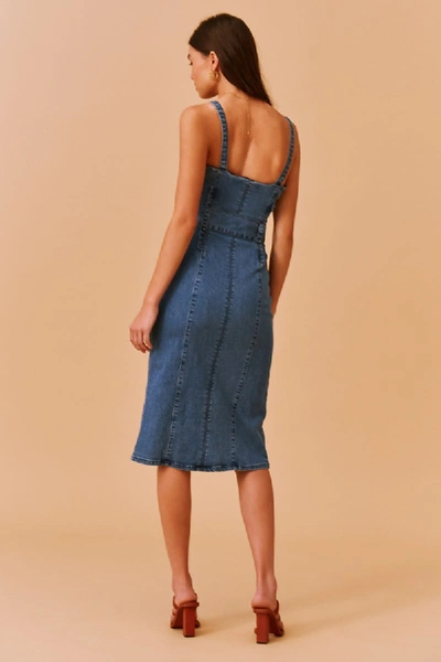 Shop Finders Keepers Coco Midi Dress In Washed Blue