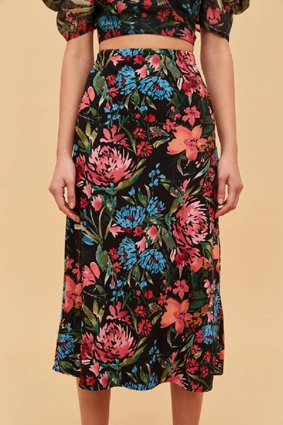 Shop C/meo Collective Digress Midi Skirt In Black Floral