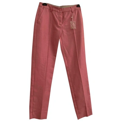 Pre-owned Max Mara Pink Cotton Trousers