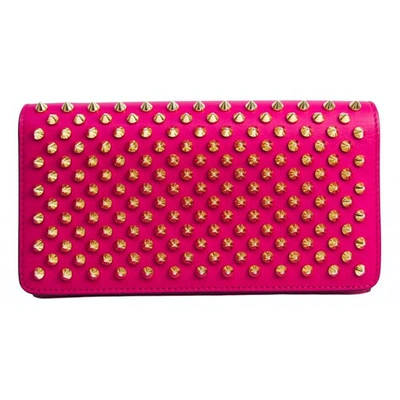 Pre-owned Christian Louboutin Panettone Pink Leather Wallets