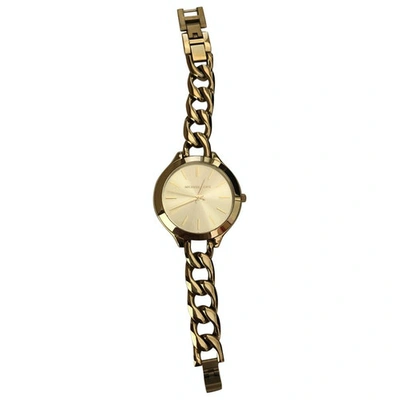 Pre-owned Michael Kors Gold Steel Watch