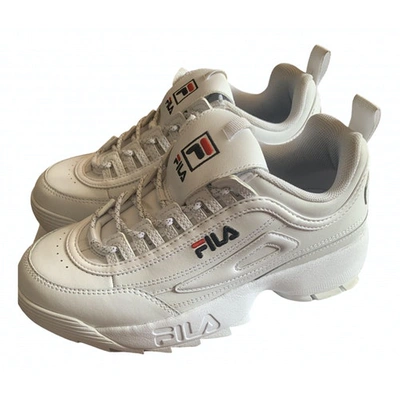 Pre-owned Fila Leather Trainers In White