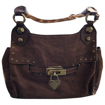 Pre-owned Moschino Brown Wicker Handbag