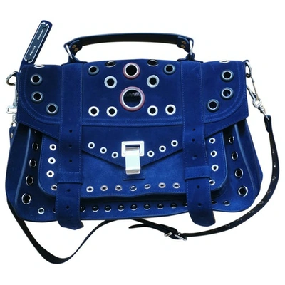 Pre-owned Proenza Schouler Ps1 Blue Suede Handbag