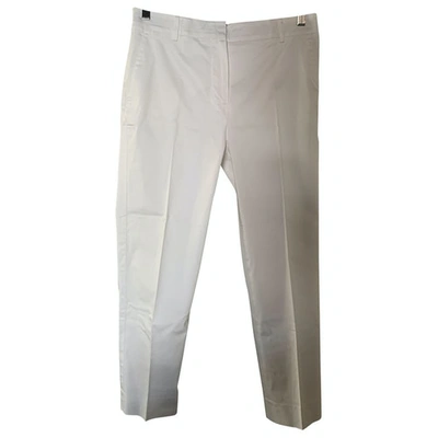 Pre-owned Max Mara White Cotton Trousers