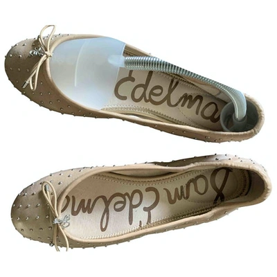 Pre-owned Sam Edelman Camel Leather Ballet Flats