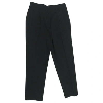 Pre-owned Max Mara Wool Carot Trousers In Black