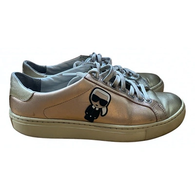 Pre-owned Karl Silver Leather Trainers