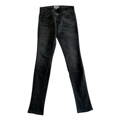 Pre-owned Current Elliott Anthracite Cotton - Elasthane Jeans