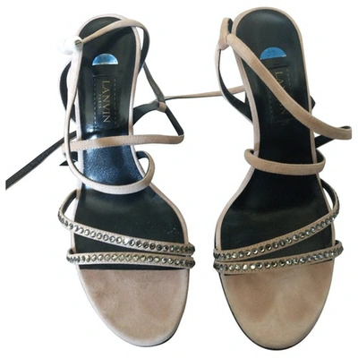 Pre-owned Lanvin Ecru Suede Sandals