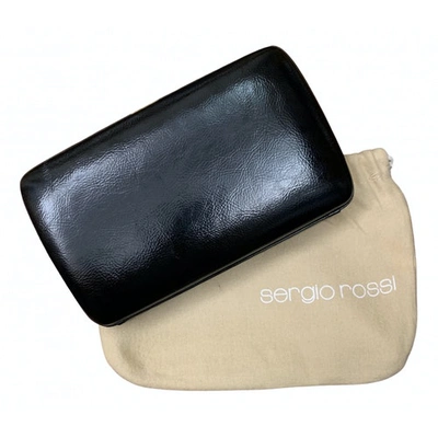 Pre-owned Sergio Rossi Black Leather Clutch Bag