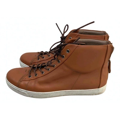 Pre-owned Gianvito Rossi Leather High Trainers In Brown