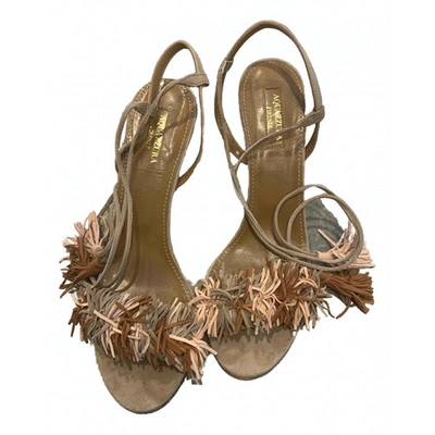 Pre-owned Aquazzura Wild Thing Sandal In Beige