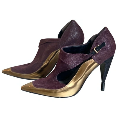 Pre-owned Roland Mouret Purple Leather Heels