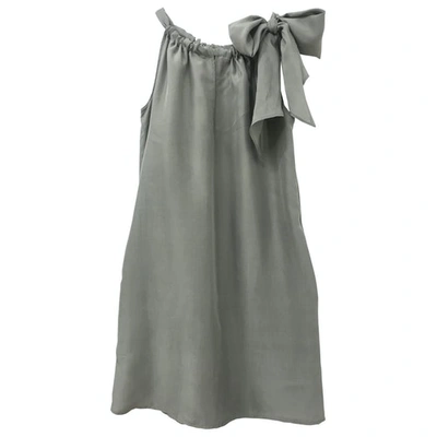 Pre-owned P.a.r.o.s.h Silk Mini Dress In Silver