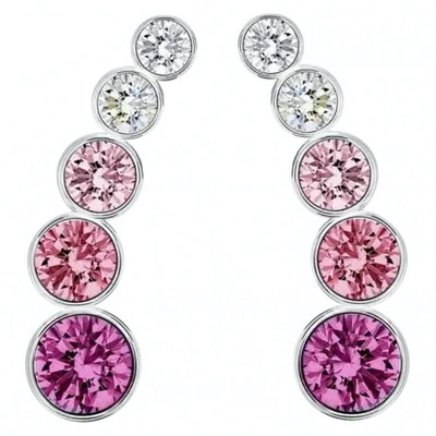 Pre-owned Swarovski Pink Metal Earrings