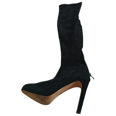 Pre-owned Brian Atwood Black Suede Ankle Boots