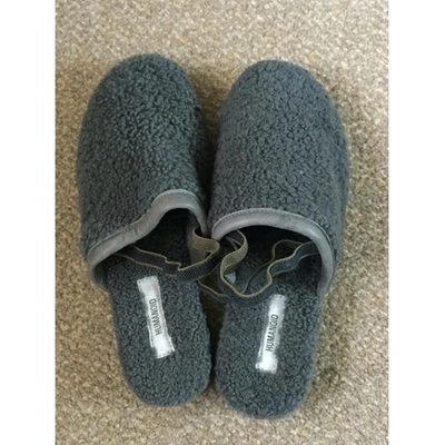 Pre-owned Humanoid Grey Faux Fur Mules & Clogs