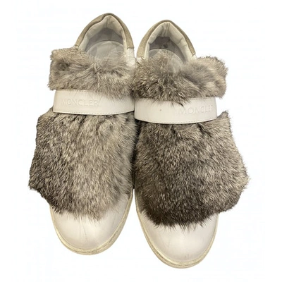 Pre-owned Moncler Grey Fur Trainers