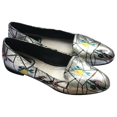 Pre-owned Dior Silver Cloth Ballet Flats