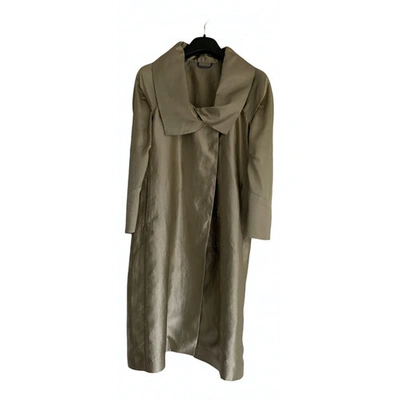 Pre-owned Etro Gold Silk Trench Coat