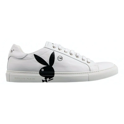 Pre-owned Philipp Plein Leather Low Trainers In White