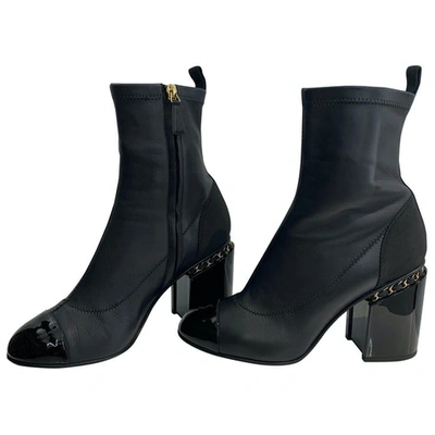 Pre-owned Chanel Black Leather Boots