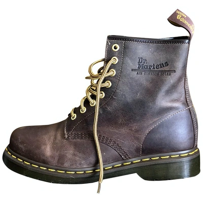 Pre-owned Dr. Martens' 1460 Pascal (8 Eye) Brown Leather Ankle Boots