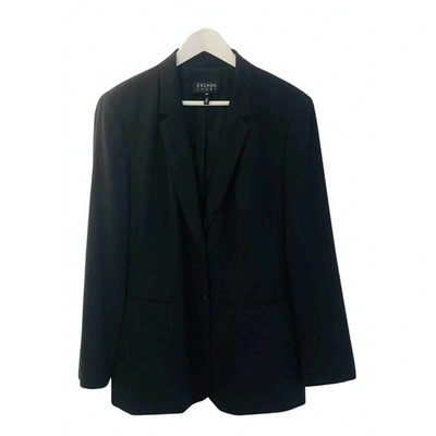 Pre-owned Escada Wool Short Vest In Black