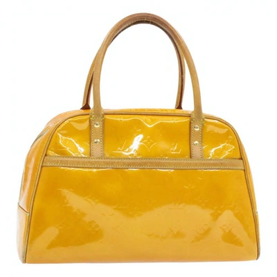 Pre-owned Louis Vuitton Tompkins Square  Yellow Patent Leather Handbag
