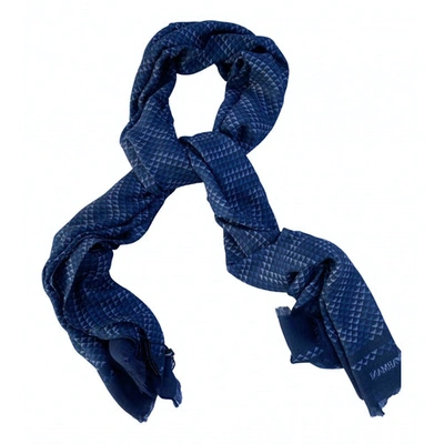 Pre-owned Emporio Armani Blue Wool Scarf