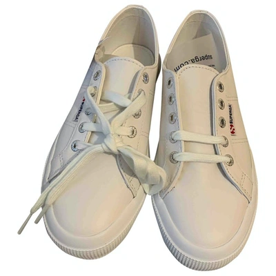 Pre-owned Superga White Leather Trainers