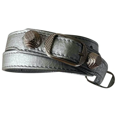 Pre-owned Balenciaga Silver Leather Bracelet