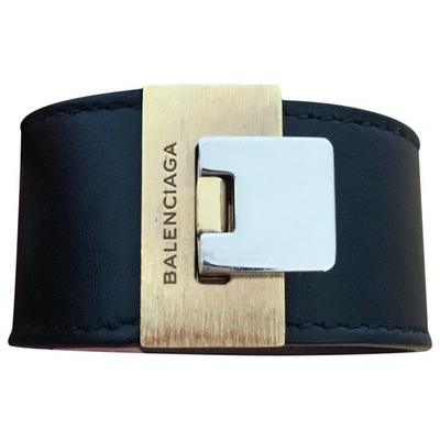 Pre-owned Balenciaga Black Leather Bracelet