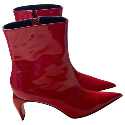 Pre-owned Misbhv Red Patent Leather Boots