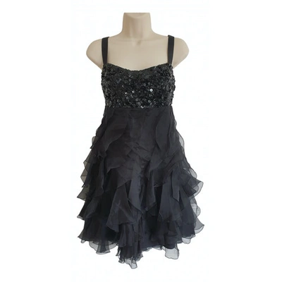 Pre-owned Elie Saab Silk Mini Dress In Black