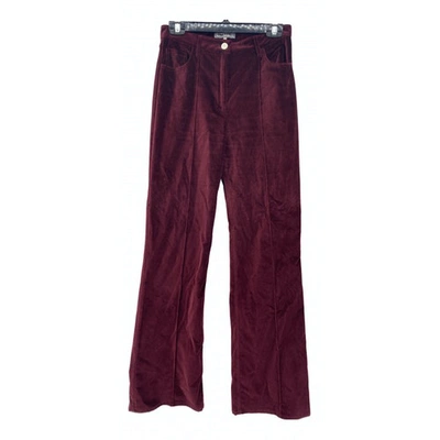 Pre-owned Tommy Hilfiger Burgundy Velvet Trousers