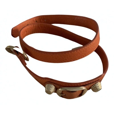 Pre-owned Balenciaga Orange Leather Bracelet
