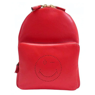 Pre-owned Anya Hindmarch Red Leather Backpack