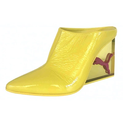 Pre-owned Fenty X Puma Yellow Patent Leather Heels