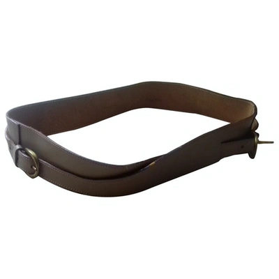 Pre-owned Max Mara Leather Belt In Brown