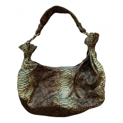 Pre-owned Stuart Weitzman Green Python Handbag