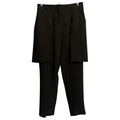 Pre-owned Fendi Silk Straight Pants In Black