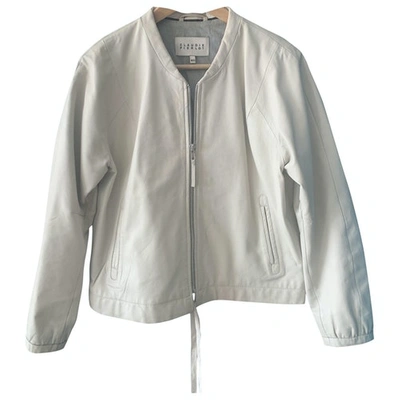 Pre-owned Claudie Pierlot Leather Jacket In Beige